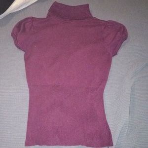 Purple short sleeve turtle neck